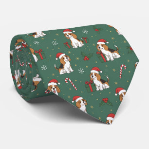 Beagle dog Christmas Pattern Tie