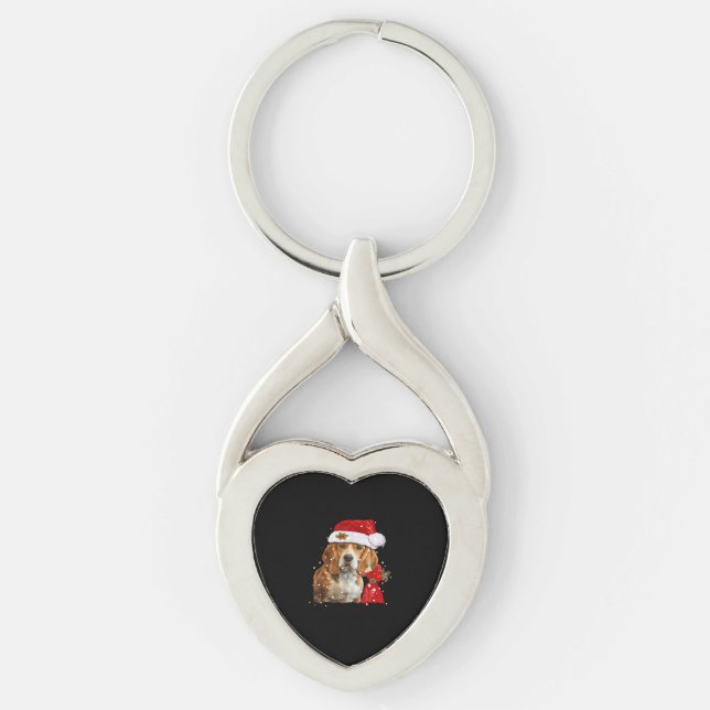 Beagle Dog Christmas T Shirt Christmas Dog Essenti Keychain (Front)