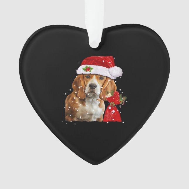 Beagle Dog Christmas T Shirt Christmas Dog Essenti Ornament (Front)