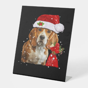 Beagle Dog Christmas T Shirt Christmas Dog Essenti Pedestal Sign
