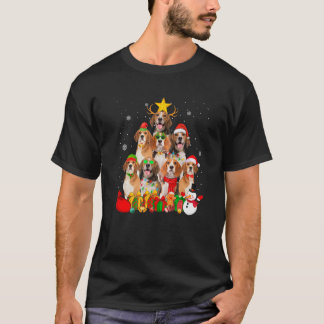 Beagle Dog Christmas Tree Lights Funny Xmas Pajama T-Shirt