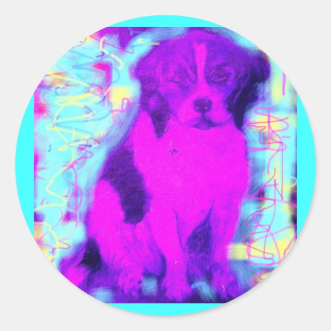 beagle dog classic round sticker (Front)