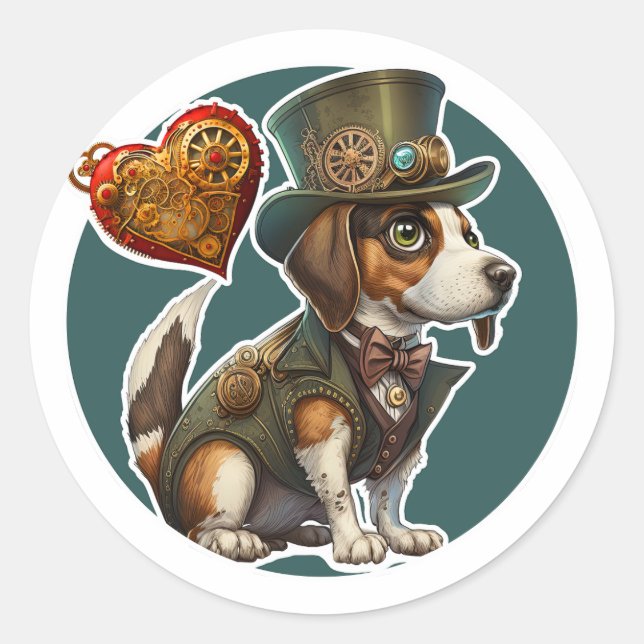 Beagle Dog Classic Round Sticker (Front)