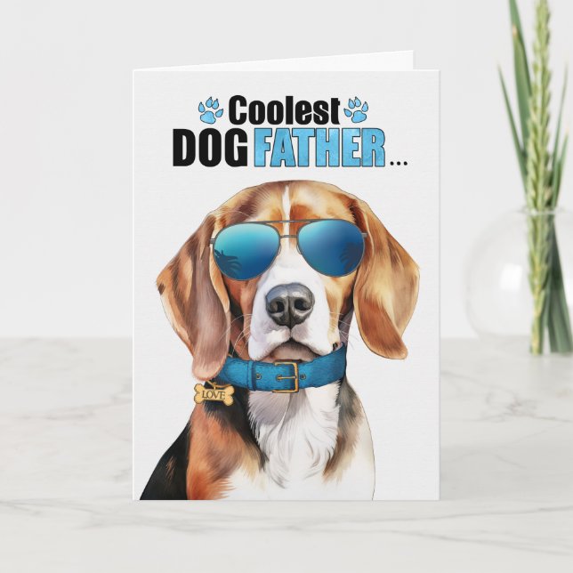 Beagle Dog Coolest Dad Father's Day Holiday Card (Front)