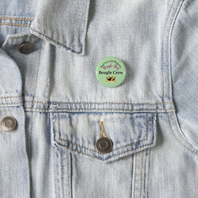 Beagle Dog Day Mailing  1 Inch Round Button (In Situ)