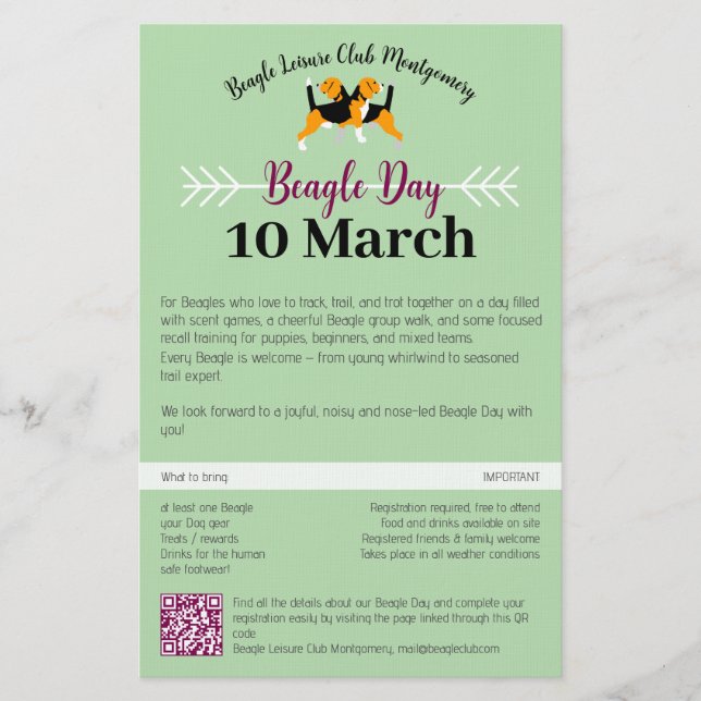 Beagle Dog Day Mailing  Stationery (Front)