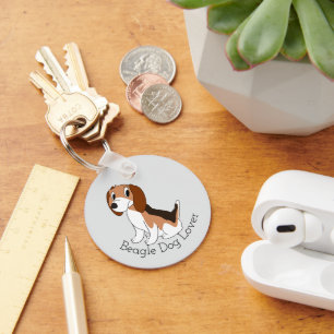 Beagle Dog Design Any Colour Background Keychain