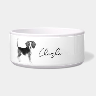 Beagle Dog Design In Black And White With Name