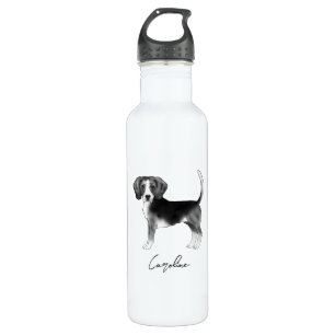 Beagle Dog Design In Black And White With Name 710 Ml Water Bottle