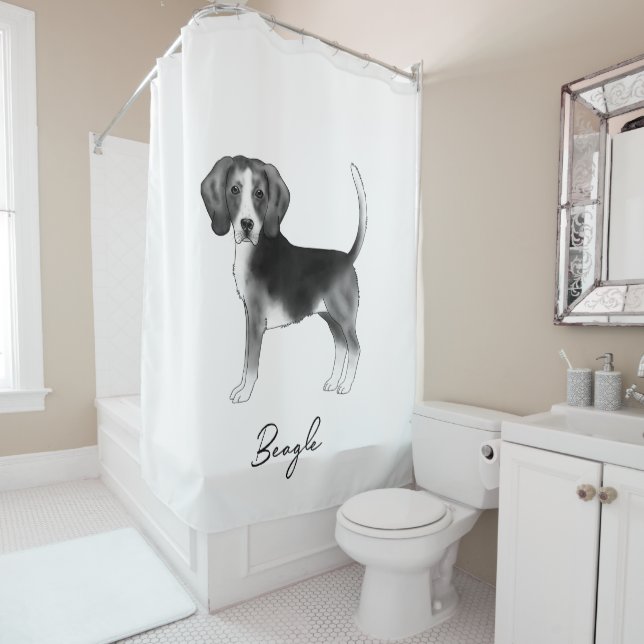 Beagle Dog Design In Black And White With Text (In Situ)