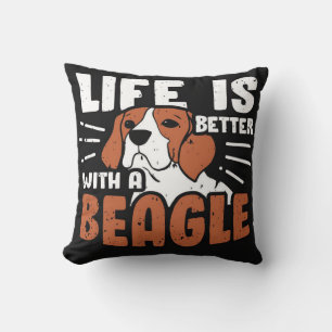 Beagle Dog Design Throw Pillow