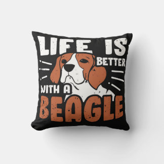 Beagle Dog Design Throw Pillow