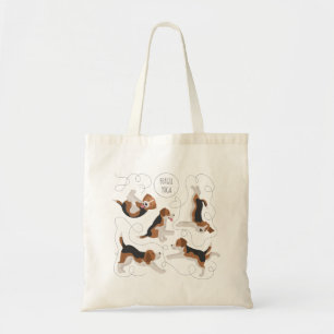 Beagle dog doing yoga Tote bag