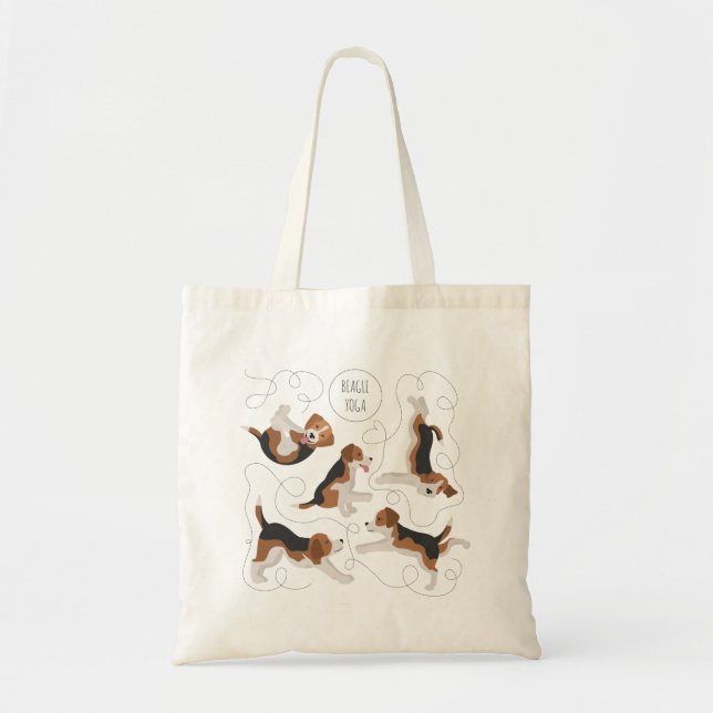 Beagle dog doing yoga Tote bag (Front)