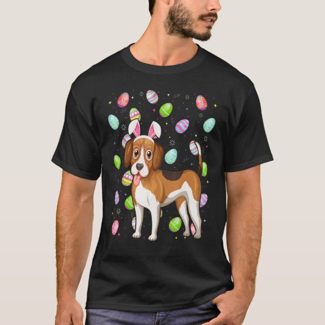 Beagle Dog Easter Egg  Funny Beagle Easter Sunday T-Shirt (Front)