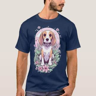 Beagle Dog Flowers 1 T-Shirt