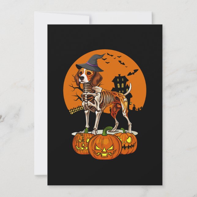 Beagle Dog Halloween Invitation (Front)