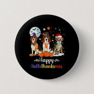 Beagle Dog Halloween Merry Christmas Happy Halloth 2 Inch Round Button