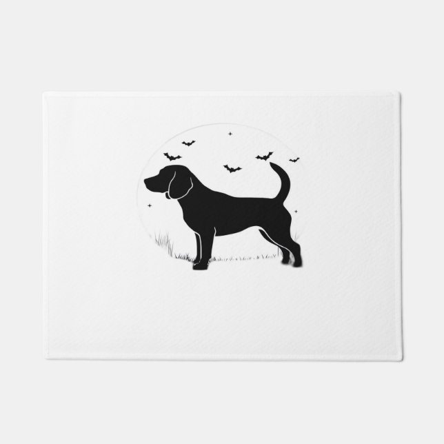 Beagle Dog – Halloween Moon Silhouette Oversized T Doormat (Front)