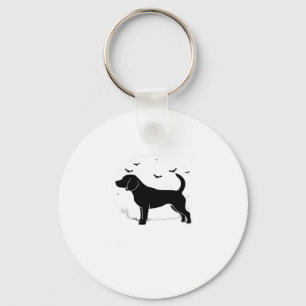 Beagle Dog � Halloween Moon Silhouette Oversized T Keychain