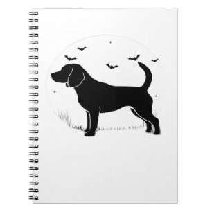Beagle Dog – Halloween Moon Silhouette Oversized T Notebook