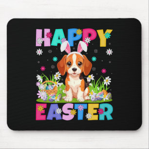 Beagle Dog Happy Easter Egg Hunt Bunny Ear Beagle  Mouse Pad