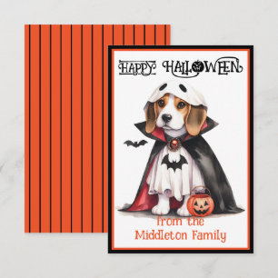 Beagle Dog Happy Halloween Card