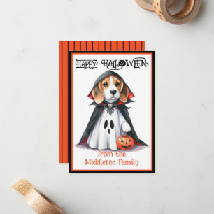 Beagle Dog Happy Halloween Card