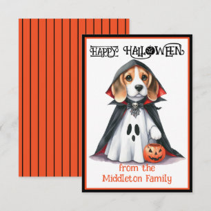 Beagle Dog Happy Halloween Card
