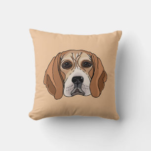 Beagle Dog Illustration Pillow