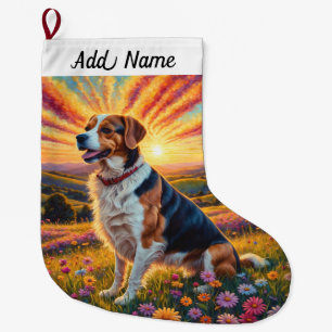 Beagle Dog Large Christmas Stocking