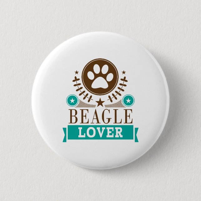 Beagle Dog Lover 2 Inch Round Button (Front)
