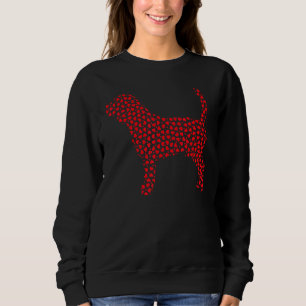 Beagle Dog Lover Funny Hearts Love Beagle Valentin Sweatshirt