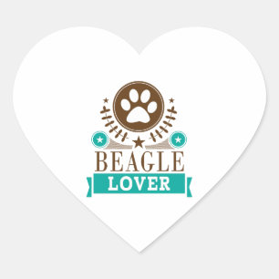 Beagle Dog Lover Heart Sticker