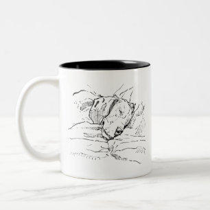Beagle Dog Lover Illustration  Two-Tone Coffee Mug