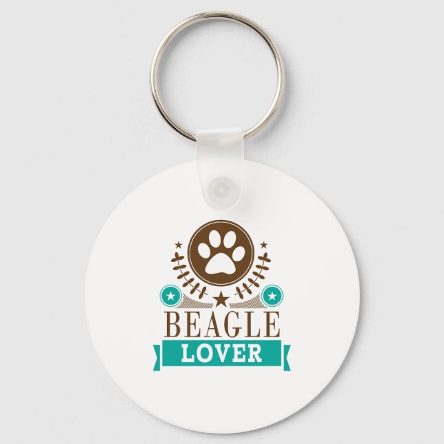 Beagle Dog Lover Keychain (Front)