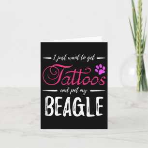 Beagle Dog Lover Tattoo Funny Dog Mom Gift Idea Card