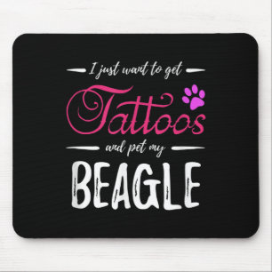 Beagle Dog Lover Tattoo Funny Dog Mom Gift Idea  Mouse Pad