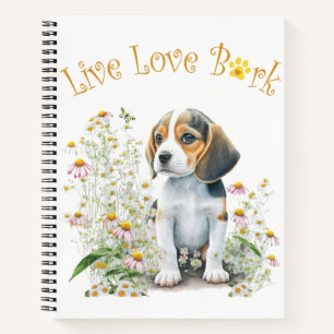 Beagle Dog Mom Floral Notebook