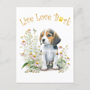 Beagle Dog Mom Floral Postcard