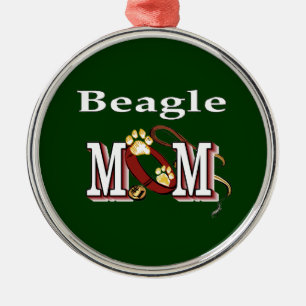 Beagle Dog MOM Metal Ornament