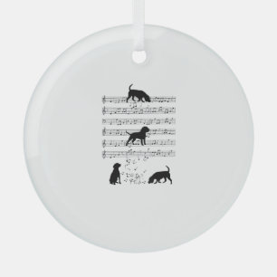 Beagle dog Music Note Clef Musician Cute Beagle do Glass Ornament