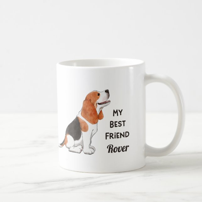Beagle Dog My Best Friend Custom Name   Coffee Mug (Right)