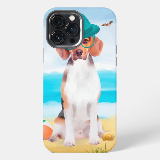 Beagle Dog On Beach iPhone Case (Back)