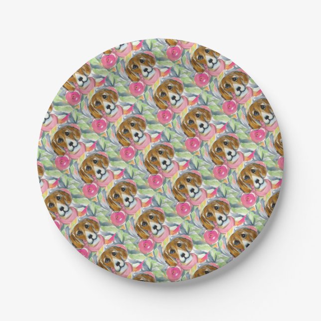 BEAGLE DOG PAPER PLATE (Front)