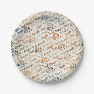 Beagle dog pattern paper plate