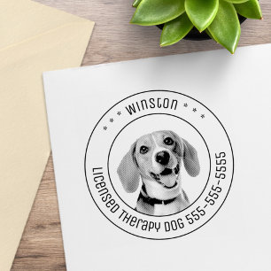Beagle Dog Pet Photo Round Rubber Stamp