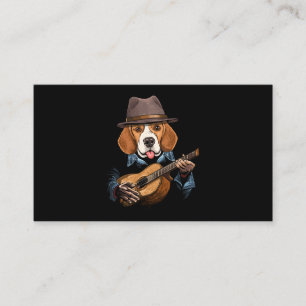 Beagle Dog Playing Guitar Pet Beagle Dog Lover Gui Business Card