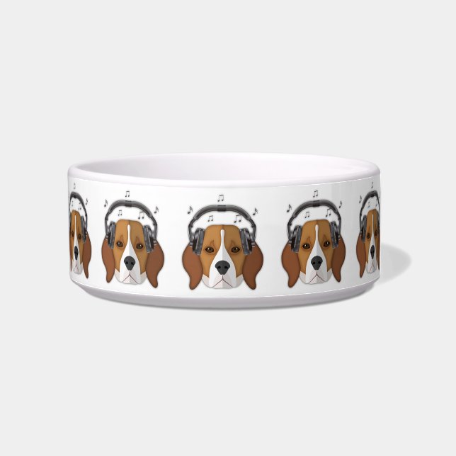 Beagle Dog Pop Art, Medium Pet Bowl (Right)