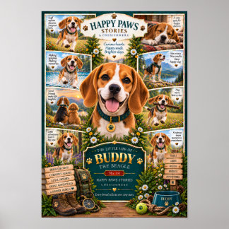 Beagle Dog Portrait | Buddy No. 14 Poster